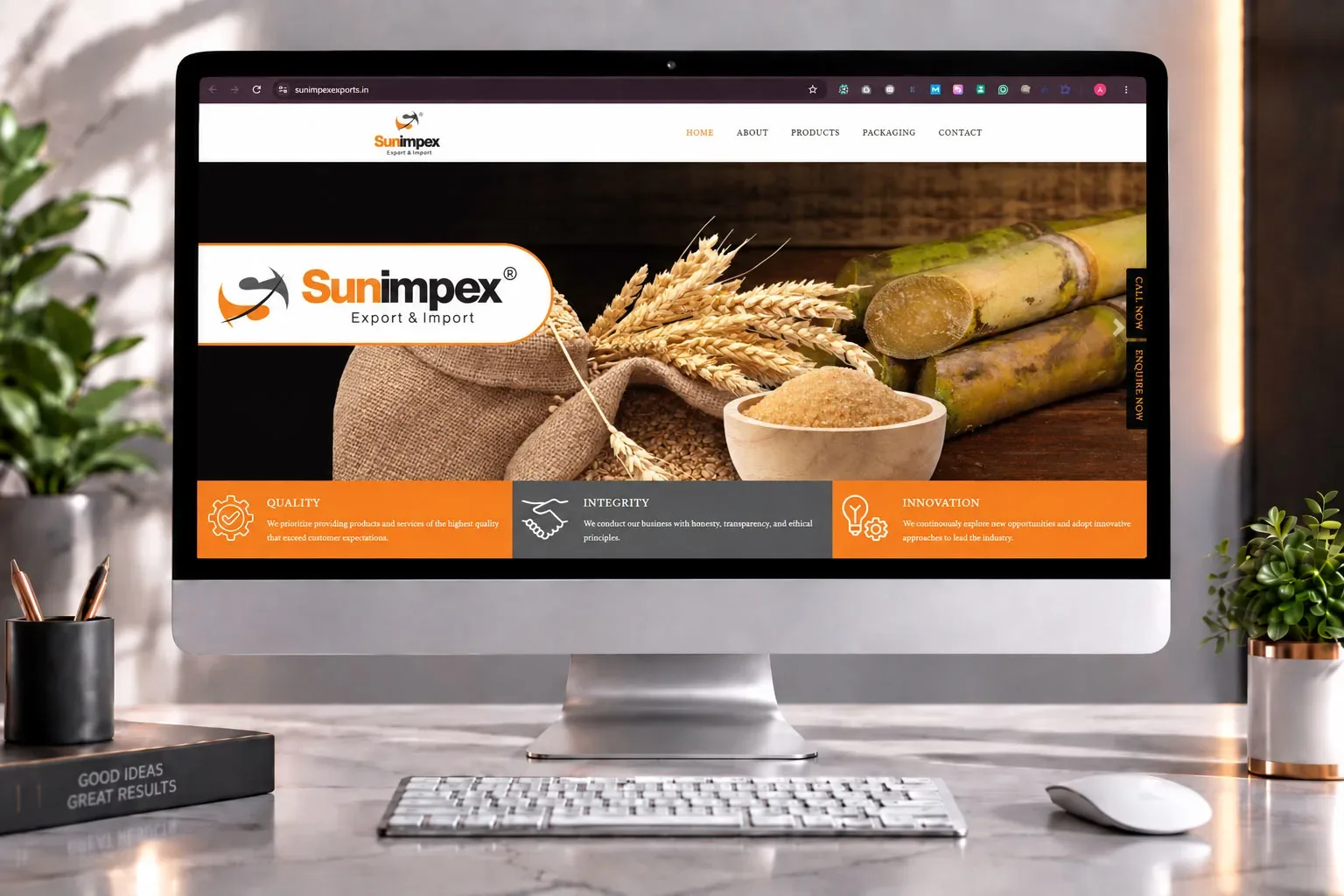 Sun Impex Exports website preview